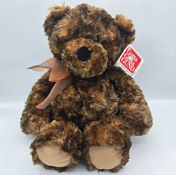 Gund Very Soft Cuddly 12.5” Teddy Bear BENSON Plush Stuffed Animal W/ Bow & Tags - Picture 1 of 13